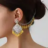 Venta Directa de Fábrica Transfronterizos Ecológicos Pendientes de Estilo Étnico Bohemio Europeo y Americano con Cadenas para Orejas y Colgantes, Modernos Accesorios para Orejas de Estilo Étnico Exótico