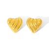 Aretes transfronterizos europeos y americanos de acero inoxidable personalizados con textura de viento, aretes de amor a rayas, aretes para mujer con sentido de alta gama, aretes aretes aretes
