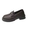 [Entrega en 24h] Zapatos pequeños de cuero japoneses para mujer, nuevos de primavera, estilo británico, mocasines de plataforma negros, zapatos vintage para mujer