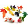 12 peces dorados pequeños modelo juguete simulación animal marino pez falso plástico pecera pequeña decoración de paisaje adornos