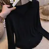 2026 Estilo Mil Oro Exquisito Suéter Suave de Punto Top para Mujer Otoño/Invierno Nuevo Estilo Adelgazante Capa Base Encaje Patchwork Top de Moda