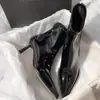 Botines de otoño de tacón de aguja a la moda, botines cortos de mujer estilo francés, botines de tacón alto con punta y cremallera trasera, nuevo diseño versátil adelgazante