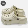 Pantuflas de EVA con Punta Hueca para Mujer, Ropa para el Hogar, Zapatos de Verano con Agujeros, Suela Gruesa, Playa, Sensación como Caca, Sandalias para Mujer