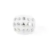 Pulseira de Resina com Rebites e Strass Mais Vendida Personalidade Feminina Estilo Punk Gradiente Âmbar Pulseira Aberta Redonda Anel