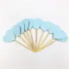Cor mista estrela de amor decoração de bolo de aniversário 10 inserção de cor acessórios de inserção de cartão de aniversário inserção de bandeira