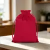 Bolsas de terciopelo personalizadas con cordón para almacenamiento de joyería transfronterizo, bolsas de tela de terciopelo, pequeñas bolsas de regalo con cordón