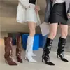 Botas de Caballero Estilo Chica Picante Otoño e Invierno, Zapatos Bota de Charol, Botas Largas de Tacón Alto Puntiagudas, Botas Altas hasta la Rodilla 2025