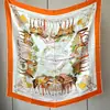 Lenço Estampado Fashion de 110cm para Uso Diário, Lenço de Seda com Textura Confortável e Fácil de Combinar
