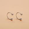 S925 Sterling Silver U Brinco elegante simples parafuso botão brincos brincos pequenos orelha furos brincos brincos para as mulheres