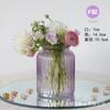 Vaso de vidro em relevo de triângulo roxo romântico francês pequeno estilo fresco homestay roupas macias retrô leve vaso de flores hidropônico de luxo