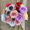 Flor de Rosa Búlgara de Simulación de Tres Cabezas Boda Flor de Simulación Fila de Suelo Pared de Flores Arreglo Floral Rosa Decoración Suave Arreglo de Paisajismo