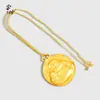 Colgante Redondo de Buda Maitreya Panzudo Método Antiguo Oro de Arena Cara Sonriente Relieve Cobre Dorado Estilos de Collares Retro Chinos Nuevos Disponibles