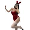 Uniforme de Coelho Sexy Puro Spice Girl Decote em V Profundo Baixo Cosplay Roupa Íntima Sexy Macio Macacão de Amarrar no Pescoço