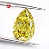 Em Estoque Lapidação Dazzling Ice Flower Cortada à Mão Amarelo Pera Lapidação de Escultor Zircônia Sintética CZ