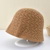 9883 Chapéu Feminino Outono e Inverno Estilo Coreano Novo Retrô All-match Bucket Basin Hat Malha Casual Dupla face Chapéu Pescador Quente