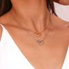 Estilo japonês e coreano Ins Niche Light Luxury Elegant Women's All-match Collarbone Chain Jóias Simples Alloy Hollow Love Necklace