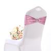 Lazo elástico sin nudo con hebilla de diamante dorada, respaldo de silla de boda con flores, respaldo de silla con mariposa, decoración con correa elástica para respaldo de silla de boda