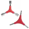 Herramienta de Reparación de Bicicleta de Carretera Hexágono Interior de 4-5-6 mm Llave Hexagonal Exterior de Tres Puntas Funda Triangular