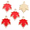 Accesorios para joyería de aleación DIY colgante de hoja de arce aceitado pulsera collar pendientes colgante decorativo W399