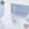 Pingente de Lótus Rosa Romântico Aiful Flor da Primavera DIY com Contas Prata Esterlina S925 Acessório de Joia Versátil