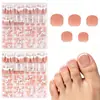 160 piezas de uñas artificiales cortas cuadradas para pies, estilo francés, diseño minimalista, fáciles de aplicar y quitar, vienen en una caja