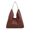 2026 Nova Bolsa Tote de Couro com Cera de Óleo Retrô Feminina de Grande Capacidade para o Trabalho Bolsa de Ombro Único Couro Macio Casual Bolsa Grande de Axila