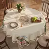 Toalha de Mesa Redonda, À Prova de Óleo, Impermeável, Sem Lavagem, Anti-Escaldamento, Toalha de Mesa Redonda Grande 180*180, Tapete Quadrado de PVC para Mesa de Jantar Doméstica
