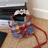 Bolsa Infantil Transfronteiriça Novo Estilo Coreano Estética Nicho Bolsa Transversal para Meninas Bolsa Pequena de Meia-Lua Personalidade Retrô de Ombro Único