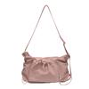 Bolsa de Pano Estilo Coreano Estilo Preguiçoso Feminina Grande Capacidade Leve Combina com Tudo Bolsa Tote Casual Simples Cor Sólida Ombro Transversal