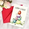 Tarjeta de Saludo de Pascua Nueva Transfronteriza con Juego de Sobres, Tarjeta de Mensaje Creativa con Elementos de Conejito, Huevo y Pascua