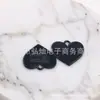 Aleación letras inglesas coloridas pintura corazón de durazno aleación corazón de durazno amor aretes aretes colgante accesorios de joyería DIY