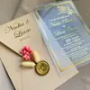 Invitaciones de Boda Más Vendidas Transfronterizas, Sobres Verticales, Invitaciones de Acrílico Transparente Escarchado, Tarjetas de Boda, Recuerdos Personalizados