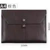A4 Bolsa de Archivo de Cuero de Gran Capacidad Bolsa para Almacenamiento de Datos de Oficina de Negocios Carpeta de Cuero Multifuncional Bolsa de Archivo