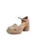 Sandalias Cerradas de Tacón Alto y Plataforma Gruesa de 7 cm para Mujer, Nuevo Estilo Verano 2026, Tacón Grueso, Huecos, Sandalias Romanas de Correa Única