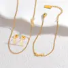 Joyería de Acero de Titanio Dongguan Shengjia Letra Y Versátil de Gama Alta Pendientes Pulsera Collar Transfronterizos Traje para Mujer