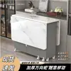 Mesa de comedor plegable para el hogar, apartamento pequeño, simple, multifuncional, móvil con ruedas, apartamento de alquiler, rectangular, mesa de comedor pequeña