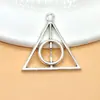 Harry Potter alrededor del mismo collar con colgante de anillo de triángulo hueco para joyería, accesorios para hacer tú mismo, 32*31 mm