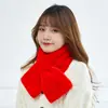 Bufanda de Piel de Conejo Rex para Mujer para Otoño e Invierno Estilo Coreano Linda Engrosada Cálida Estudiante Color Sólido Bufanda Cruzada de Pelo Cuello