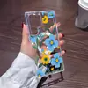 Artículo popular de comercio exterior: Funda Magnética Transparente Floral Azul S22, Funda para Teléfono Samsung S24/S25U, Funda Protectora de Cobertura Total S23
