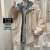 Casaco Falso Duas Peças Masculino Primavera e Outono Estilo Coreano Solto com Capuz Lã Casaco Ins Dark High Street Tendência Casaco