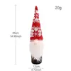 Decorações de Natal transfronteiriças: Capa de garrafa de vinho Rudolph sem rosto, capa de garrafa de vinho de Papai Noel listrada tricotada, decoração de mesa