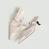 Venta al por mayor directa de fábrica Nuevo Estilo Sandalias de Tacón Alto de Malla con Punta para Mujer Sandalias de Punta Cerrada Elegantes Estilo Hada Tacón de Aguja Sandalias Versátiles