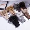 Guantes de Invierno Estilo Coreano de Medio Dedo, Calcetines para Botas de Piel de Conejo Sintética, Puños para Zapatos, Guantes, Procesamiento con Anillo a Presión y Personalización