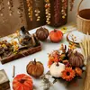 Venta Caliente de Otoño Transfronteriza Calabaza de Terciopelo Acción de Gracias Halloween Decoraciones para Fiestas Calabaza de Espuma y Cuerda Adornos Colgantes