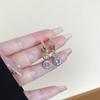Pendientes coreanos ligeros de lujo con circonitas brillantes, estilo simple y frío, con forma cuadrada geométrica, de aguja de plata 925, al por mayor.