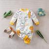 Mameluco de Bebé Estampado de Dibujos Animados Jersey para Hombre y Mujer, Ropa de Bebé de Manga Larga, Ropa Casual para Bebé Recién Nacido al Mayoreo