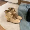 Versión de Piel de Vaca, Combinación de Colores Retro a la Moda, Correas Versátiles, Cremallera Lateral, Botas de Caza, Botas de Entrenamiento Alemanas para Mujer, Otoño e Invierno 2025