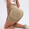 Shorts de quadril de mel de rosto sorridente transfronteiriço feminino de cintura alta de secagem rápida sem costura apertada quadril de três pontos calças de ginástica esportes shorts de ioga