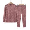 Roupa íntima térmica para mães de meia-idade e idosas, forro de lã feminino, roupas e calças de outono espessadas para avó, gola meia alta, terno de duas peças para mulheres