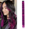 Extensiones de Cabello Europeas y Americanas de Comercio Exterior Clip-In Sin Costuras Estampado de Leopardo, Mechones de Cabello de Colores, Mechas, Teñido para Colgar en la Oreja, Mechones Falsos de Colores, Invisibles Sin Costuras